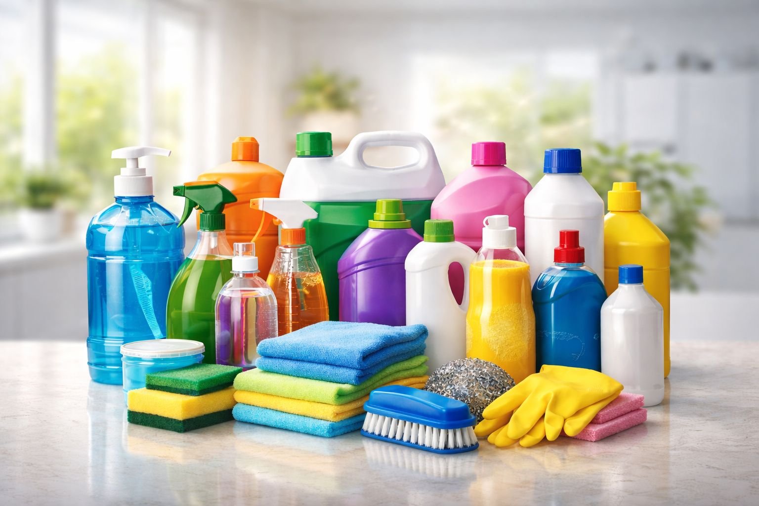 Produtos de limpeza variados